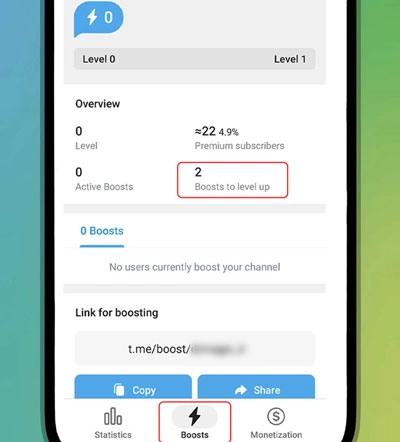 How many boosts Telegram channels need? 