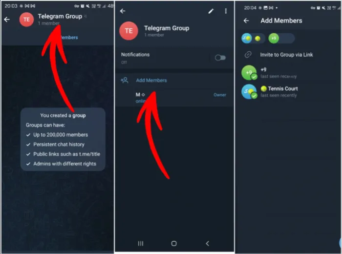 Add members from contacts