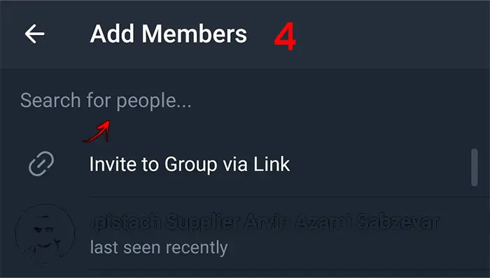 Adding member to telegram group by username Step 4