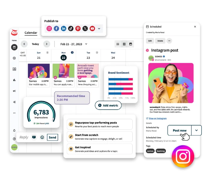  planning posts on Hootsuite 