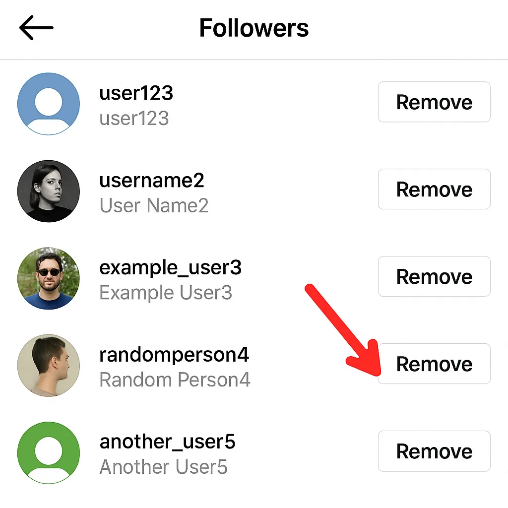 Remove fake followers manually