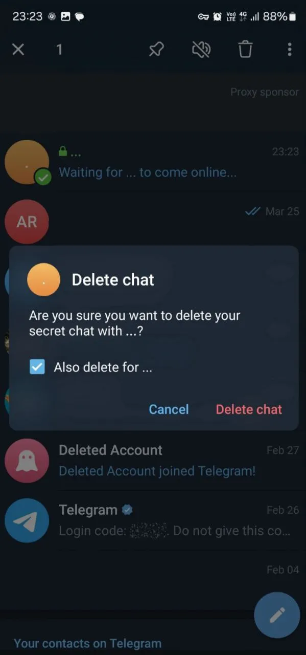How to remove a Telegram secret chat