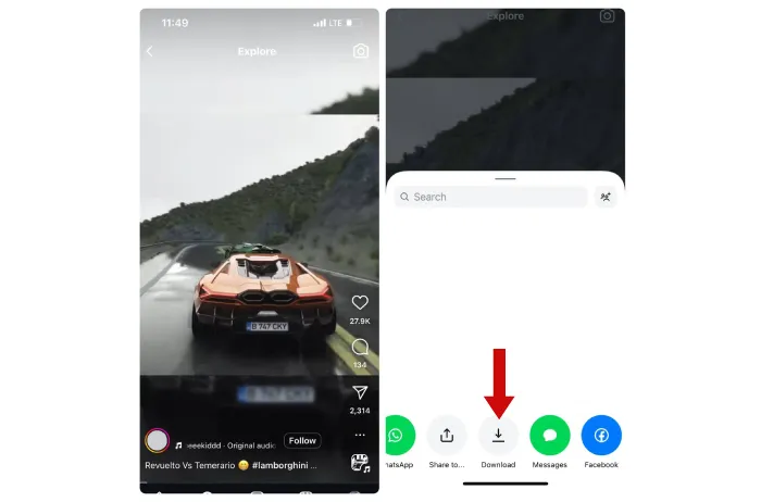 Save Instagram posts to the camera roll