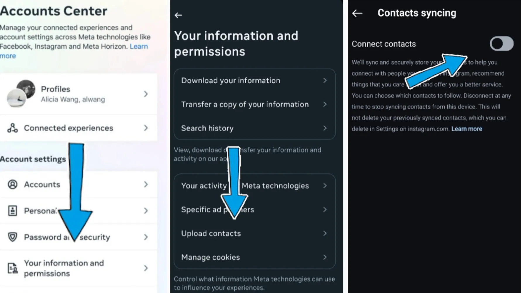 Syncing contacts